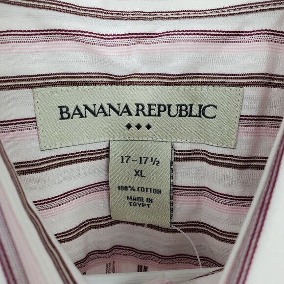 NWT Banana Republic Purple and Pink Striped Collared Dress Shirt Size XL - Picture 4 of 10